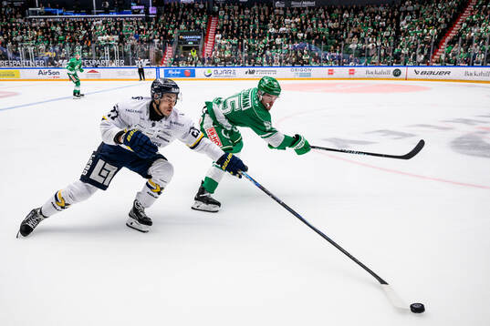 HV71s Jonathan Ang och Rögles Mark Friedman