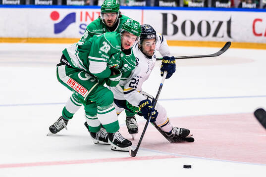 Rögles Anton Bengtsson och HV71s Marcus Limpar Lantz