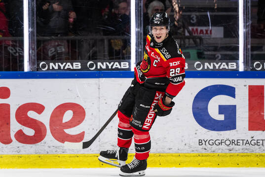 Luleås Erik Gustafsson jublar