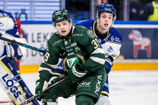 Färjestads Luke Philp och Leksands Anton Johansson