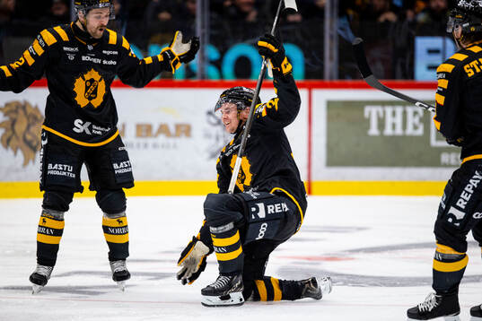 Skellefteås Pontus Johansson jublar med Arvid Lundberg