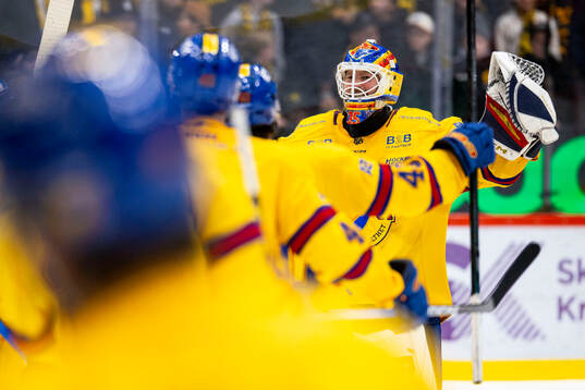 Djurgårdens målvakt Magnus Hellberg jublar