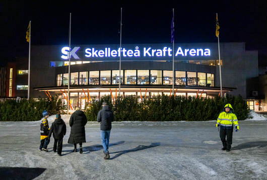 Exteriör vy över Skellefteå Kraft Arena