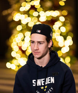 Eric Nilson of team Sweden at a press event
