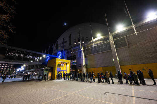 Exteriör vy av Avicii Arena