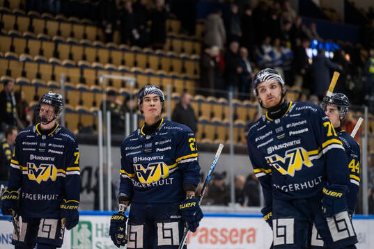 HV71s Malte Gustafsson, Jonathan Ang och William Ignberg
