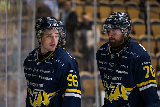HV71s Nikola Pasic och Lukas Rousek deppar