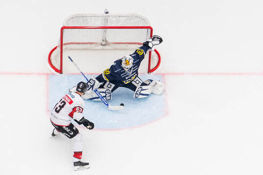 Malmö Redhawks Fredrik Händemark gör 0-1 bakom HV71s