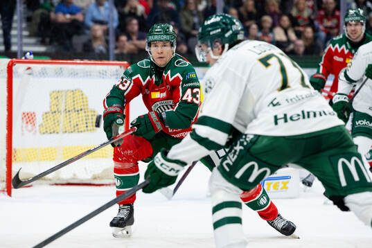Frölundas Tom Nilsson och Färjestads Viktor Lodin