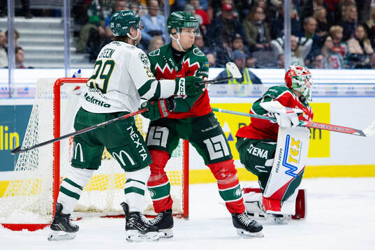 Färjestads Oskar Steen och Frölundas Tom Nilsson