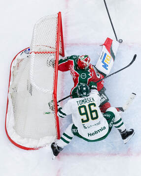 Frölundas målvakt Lars Johansson och Färjestads David