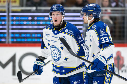 Leksands Kalle Östman och Olle Strandell jublar