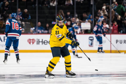 Viggo Björck of Sweden at warm-up