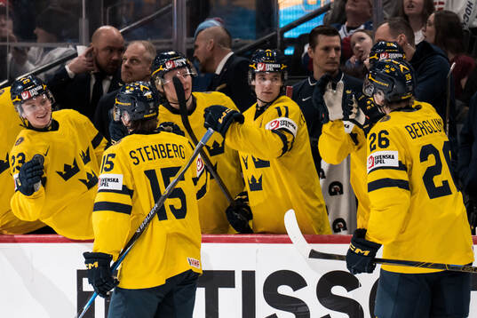 Ivar Stenberg and Jack Berglund of Sweden celebrates