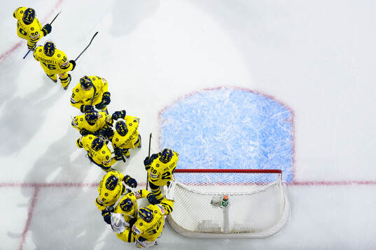 Players of Sweden celebrate