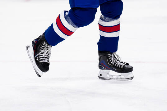 Skates of Kamil Bednarik of USA at warm-up