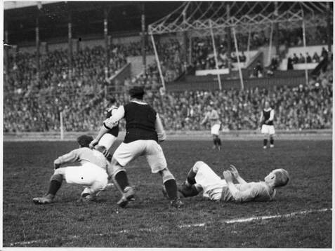 Fotboll, Stadion 1926. Stockholm - Aston Villa. Stockholm,