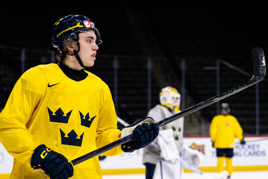 Linus Eriksson of Sweden at a practice session