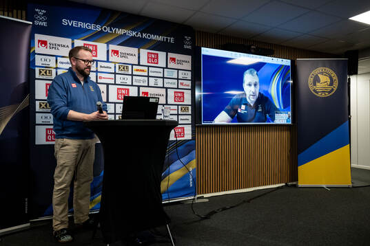 Media officer Linus Hugosson and Fredrik Joulamo, Director