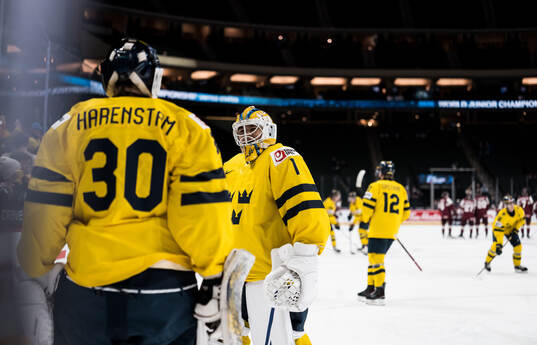 Goaltender Love Härenstam and goaltender Herman Liv of