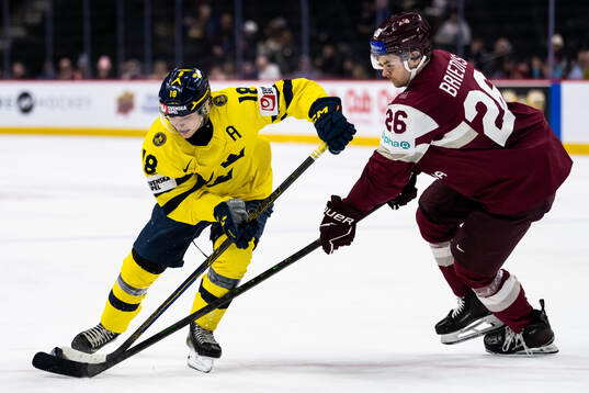Victor Eklund of Sweden and Oskars Briedis of Latvia