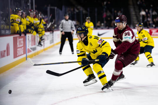 Victor Eklund of Sweden and Oskars Briedis of Latvia