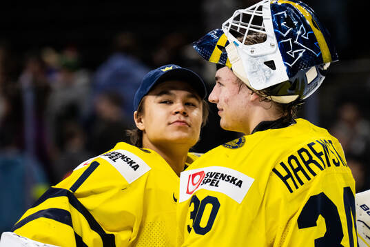 Goaltender Herman Liv and goaltender Love Härenstam of