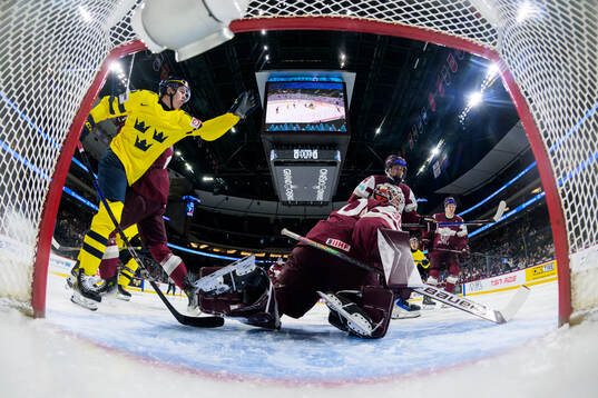 Anton Frondell of Sweden celebrates scoring the 1-0 goal