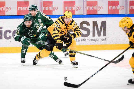 Färjestads Joel Kellman och Skellefteås Pär Lindholm