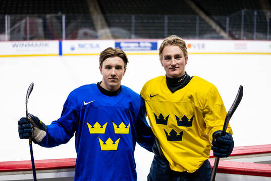 Viggo Björck and Wilson Björck of Sweden pose for a