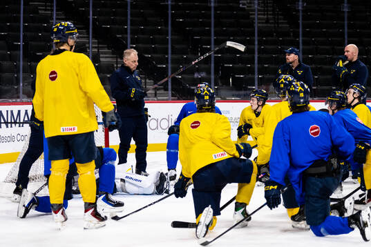 Head coach Magnus Hävelid of Sweden at a practice session