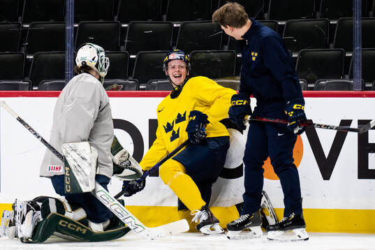 Goaltender Måns Goos, Loke Krantz and goaltender coach
