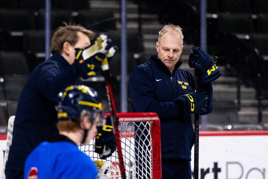 Head coach Magnus Hävelid of Sweden at a practice session