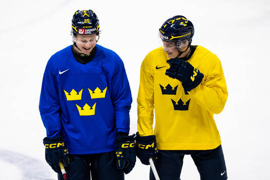 Eddie Genborg and Leo Sahlin Wallenius of Sweden at a