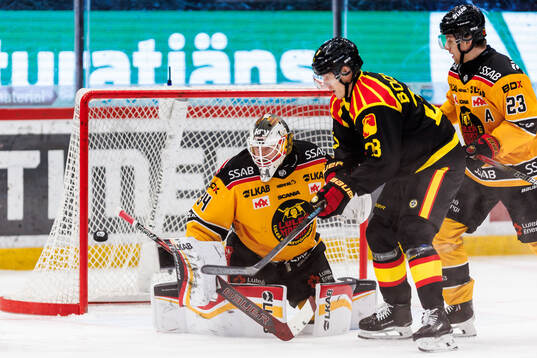 Luleås målvakt Joel Lassinantti och Brynäs Oskar Lindblom