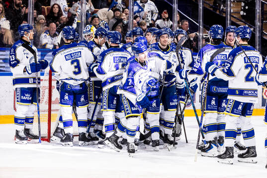 Leksands spelarna jublar
