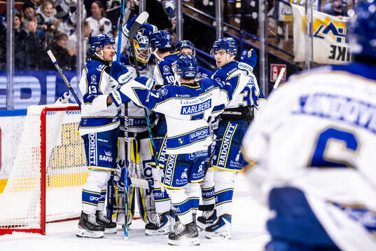 Leksands spelarna jublar