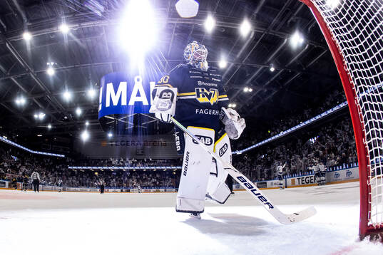 HV71s målvakt Lassi Lehtinen deppar