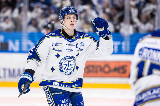 Leksands Lukas Vejdemo jublar