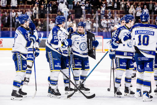 Leksands spelarna jublar