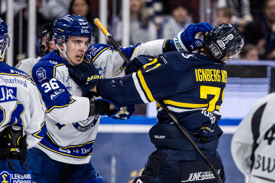 Leksands Stefan Milosevic och HV71s William Ignberg Nilsson