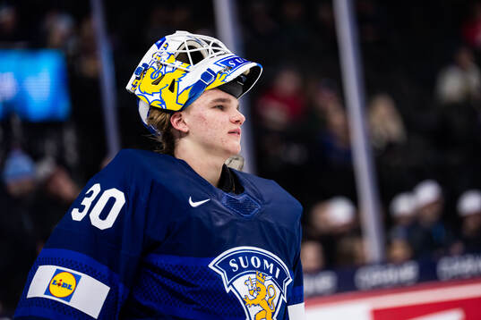 Goaltender Petteri Rimpinen of Finland