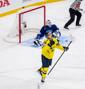 Jack Berglund of Sweden looks dejected in the penalty