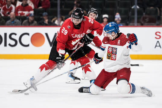 Michael Hage of Canada and Jakub Fibigr of Czech Republic