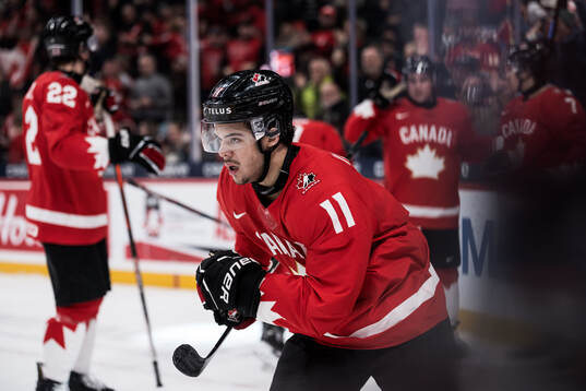 Tij Iginla of Canada celebrates