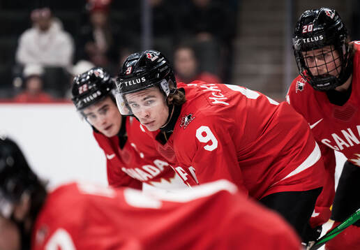 Gavin McKenna and Keaton Verhoeff of Canada