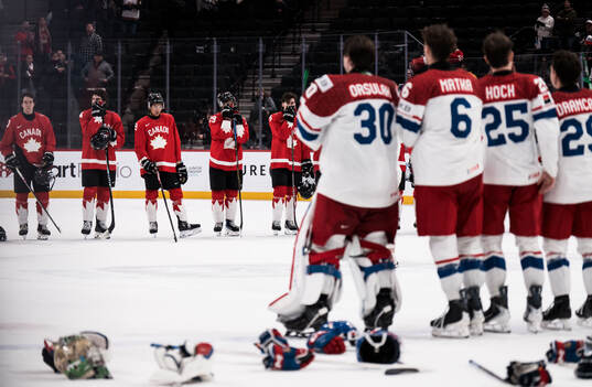 Players of Canada look dejected