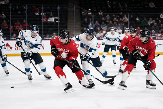 Heikki Ruohonen of Finland and Tij Iginla of Canada and