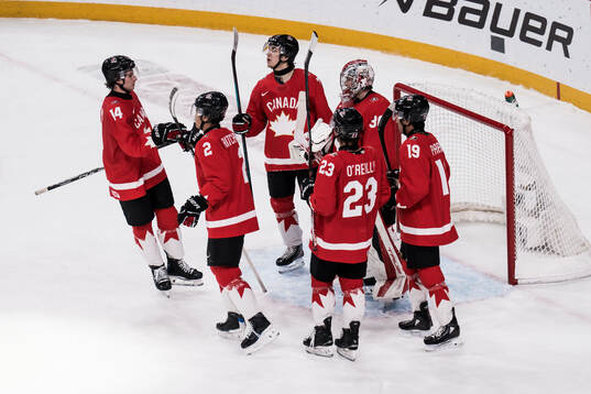 Players of Canada celebrate