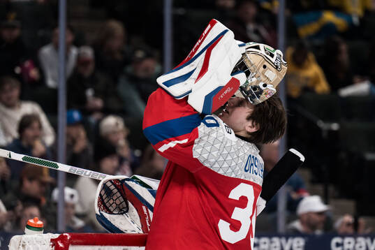 Goaltender Michal Orsulak of Czech Republic